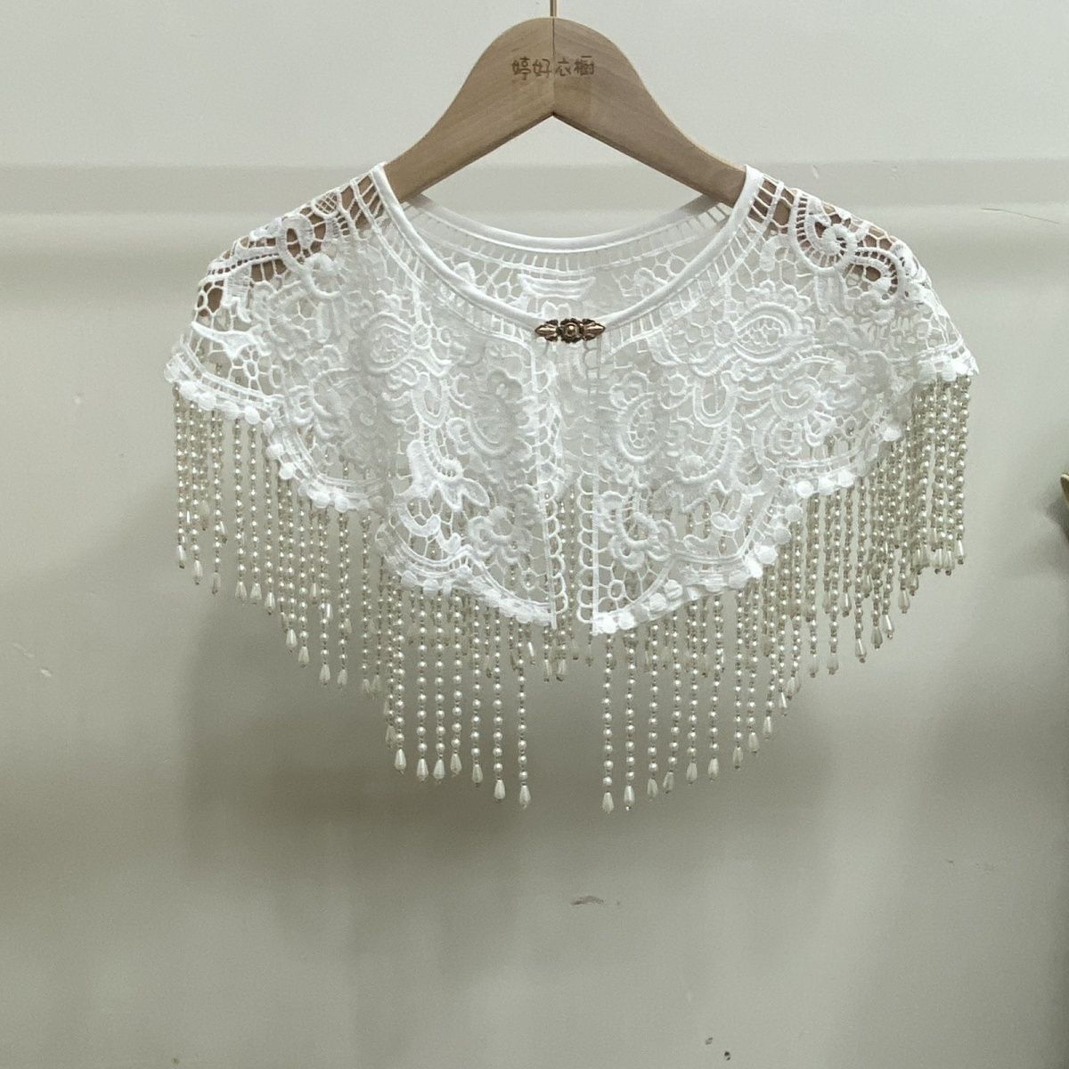 Cheongsam shawl, cloud collar, new Chinese-style pearl tassel vest, Chinese-style Hanfu collar, retro lace accessory