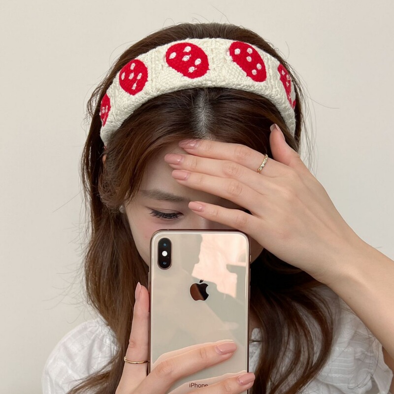 Summer Atmosphere Floral Hair Stamp New Vacation Style Knitted Hair Band Flower Hollow Women's French Style Headband Hair Accessories