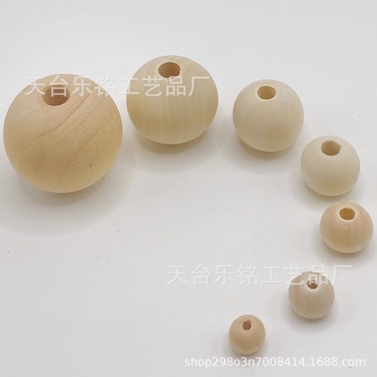 Wholesale large hole wooden beads 6-50mm handmade beaded log loose beads Lotus round beads DIY wood jewelry accessories