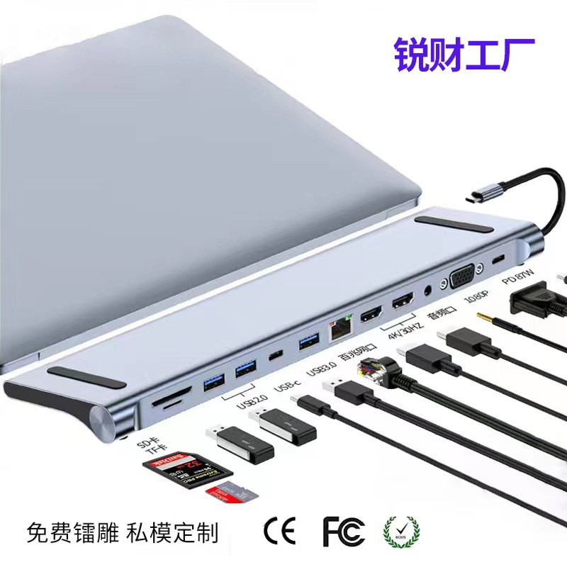 Tipo-c siete en uno muelle de expansión HDMI pantalla de proyección USB hub3.0 multi-función divisor Hub estación de acoplamiento