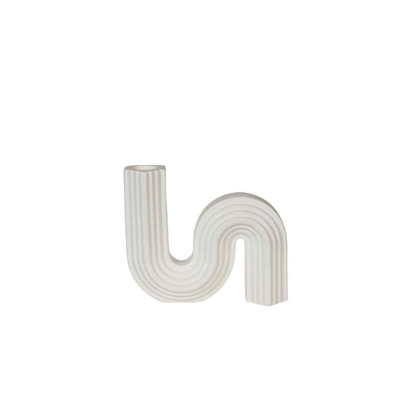 Wabi-Jifeng Candelero de cerámica antigua Decoración de mesa de sala de estar Adornos de estilo ins en blanco y negro Candelero Decoración suave