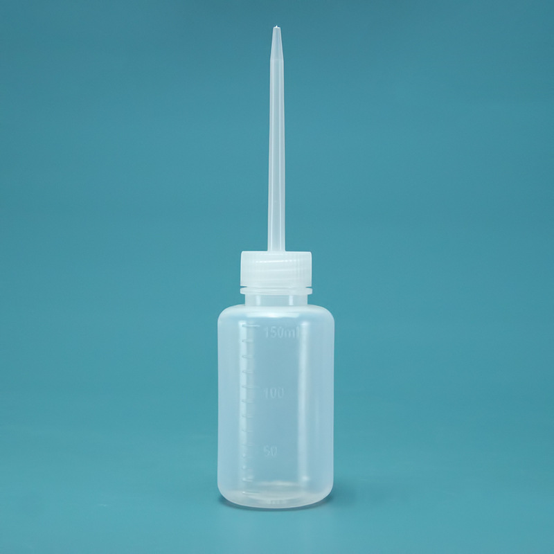 Botella de lavado de plástico engrosada Botella de boca doblada Spot al por mayor 150ml Botella de riego suculentas Botella de extrusión Codo de lavado de plástico
