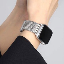 适用于iwatch8代7654321新款麦穗纹人字网不锈钢表带 量大从优