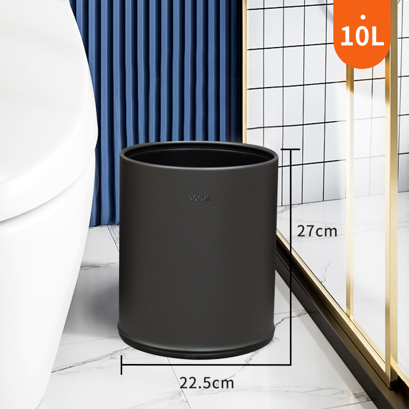 Luz nórdica de lujo basura hogar al por mayor de acero inoxidable de doble capa creativa ins estilo hierro dormitorio cuarto de baño papelera