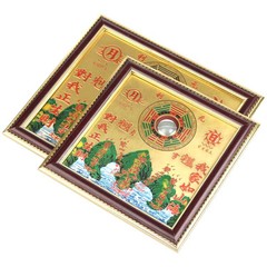 銅板麒麟山海鎮方形山海鎮圓形八角山海鎮擺飾八卦鏡擺件