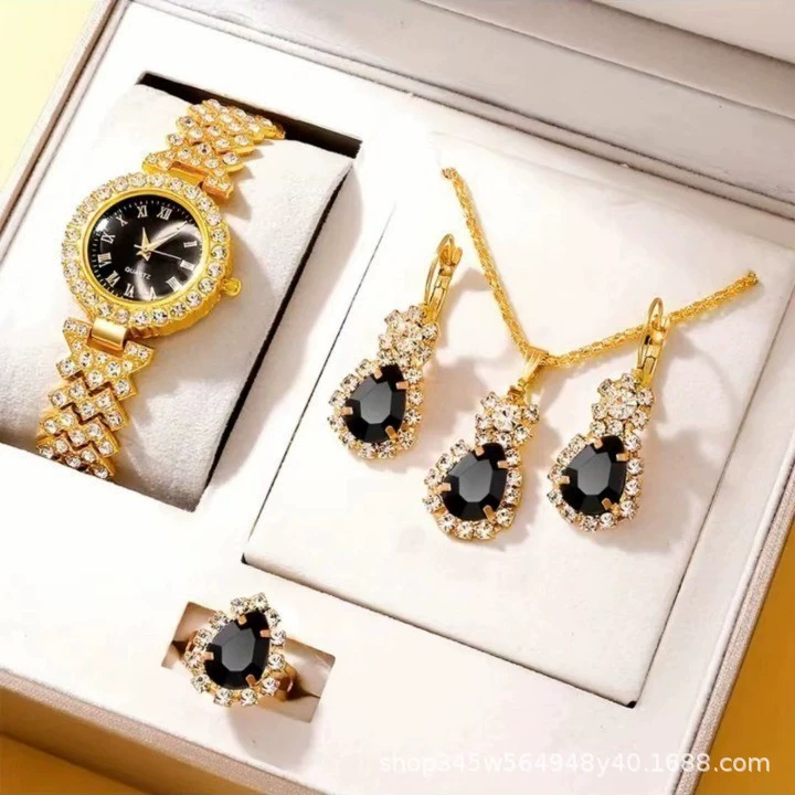 Кварцевые часы, украшение, модный комплект, часы с натуральным камнем и вставкой из драгоценного камня, городской стиль