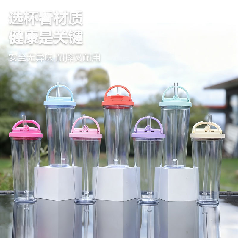 2025 nuevas tazas de agua deportivas para estudiantes masculinos y femeninos tazas portátiles al aire libre tazas de acondicionamiento físico de verano con tazas de plástico