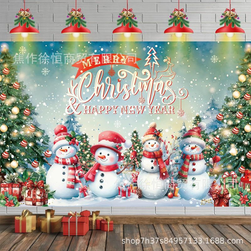Amazon temu ホットセール新年とクリスマス背景布バナーメリークリスマスパーティー装飾小道具旗布|undefined