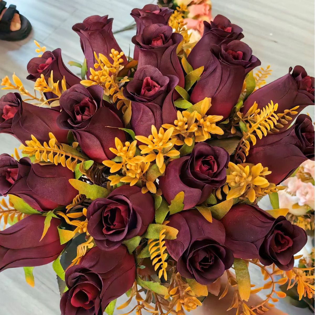 18 brotes de mano simulación de flores falsas rosas decoración floral ramo de boda