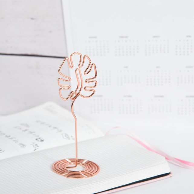 거북이 잎 노트 클립-로즈 골드