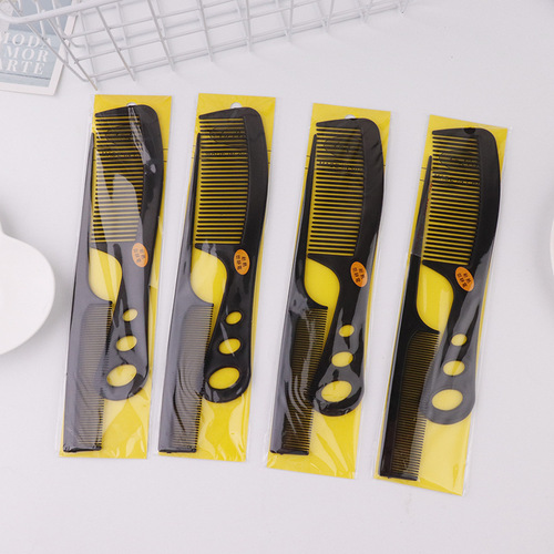 Stylish and simple black styling hair comb, two-pack plastic home hairstylist hair straightening comb wholesale
