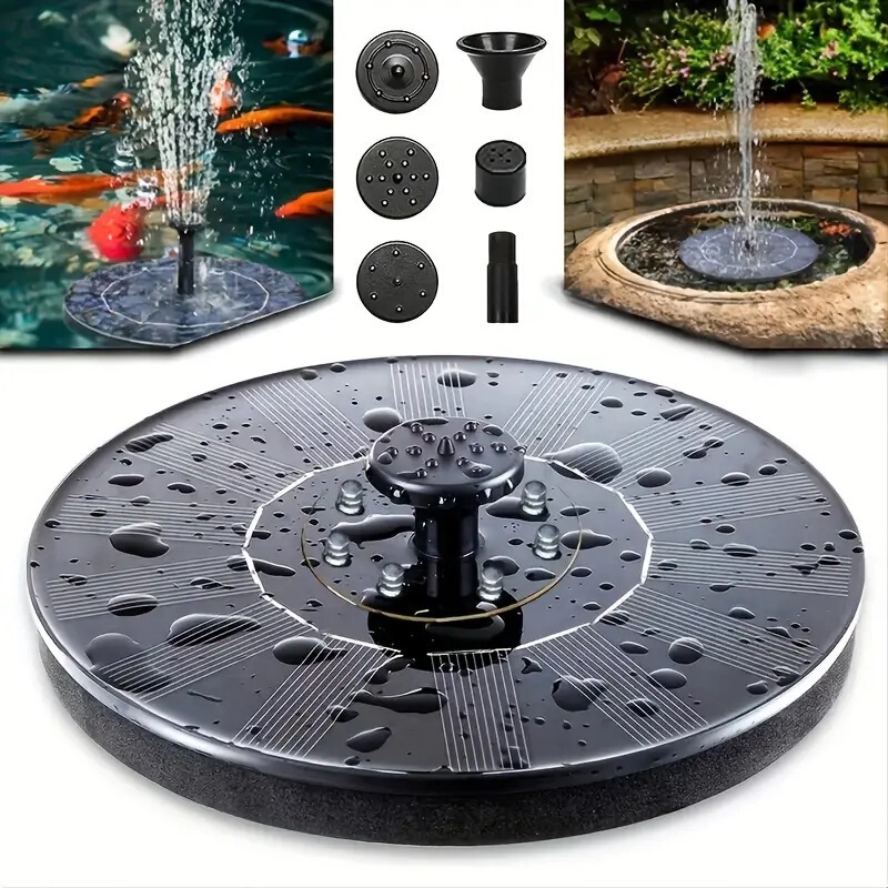 16cmのクロスボーダーソーラー噴水、小型庭園用屋外プール、鳥の水浴び場、浮遊式ソーラー流水、七色噴水|undefined