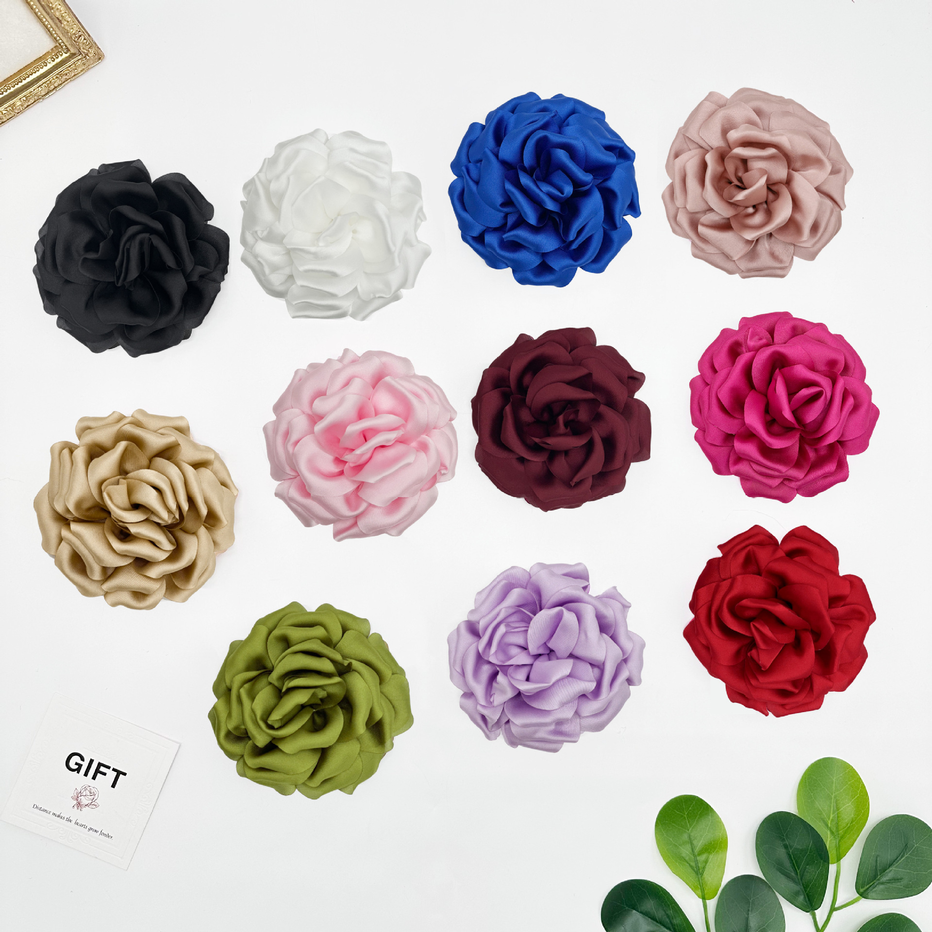 Retro francés tela de flores grandes bordes flores diy peinario accesorios ropa zapatos sombreros bolsos 12cm accesorios