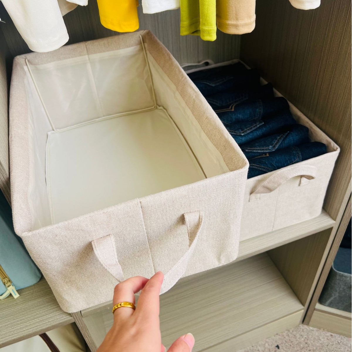 Loulan 26-Liter Wardrobe Organizer with 3.8 Steel Frame, Thickened Pp Board, Foldable and Washable Clothing Storage Box