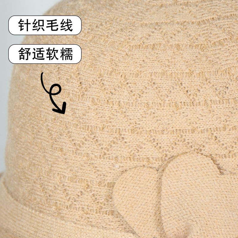 秋冬季针织卷边盆帽女毛绒气质中老年渔夫帽户外保暖时尚帽子批发|undefined