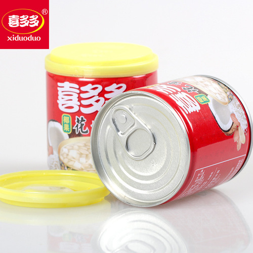 Xiduoduo Nata de Coco and Peanut Soup Canned (200g*10 Cans) - Fujian Specialty Breakfast Snack, Wedding Sweet Soup Dessert