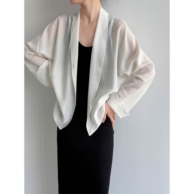 Korean-style gentle long-sleeve sun-protective cardigan for women, summer casual vacation outerwear, Tencel shirt 3767 Korean-style gentle long-sleeve sun-protective cardigan for women, summer casual vacation outerwear, Tencel shirt 3767