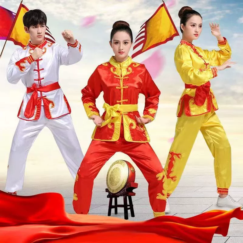 Новый барабанный костюм для мужчин и женщин, танец дракона, гонка, лодка-дракон, поясной барабанный костюм Янко, Детский костюм для тренировок по ушу для взрослых