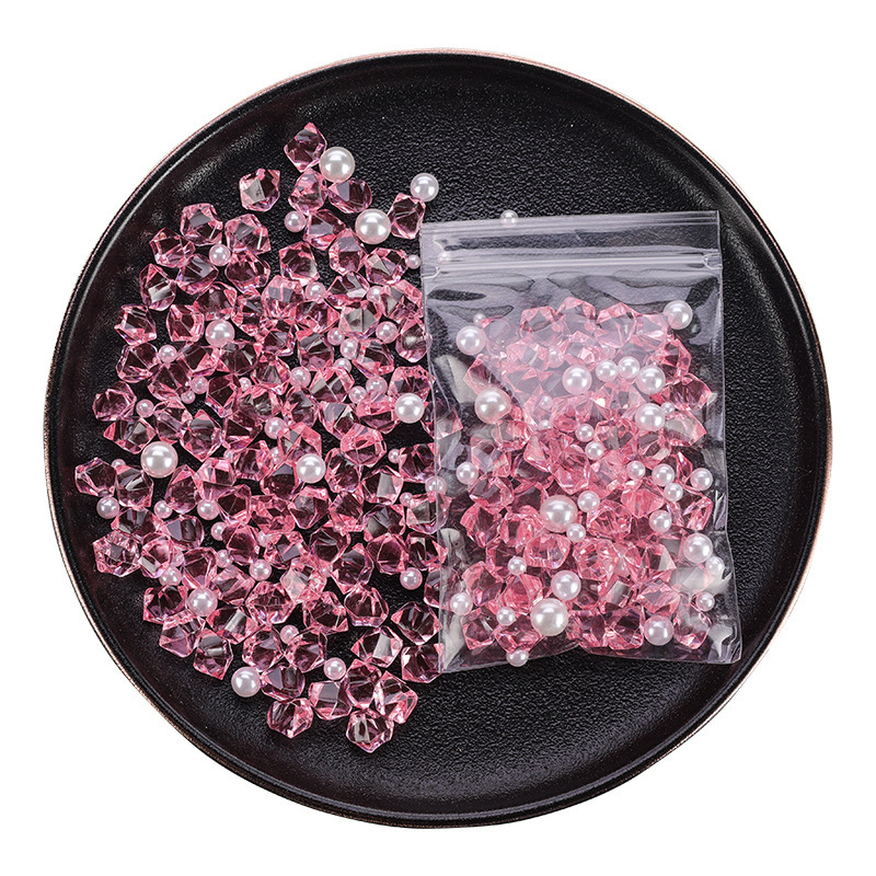 珍珠水晶彩石斗鱼缸造景装饰底砂树脂透明斗鱼缸造景石头假珍珠|undefined