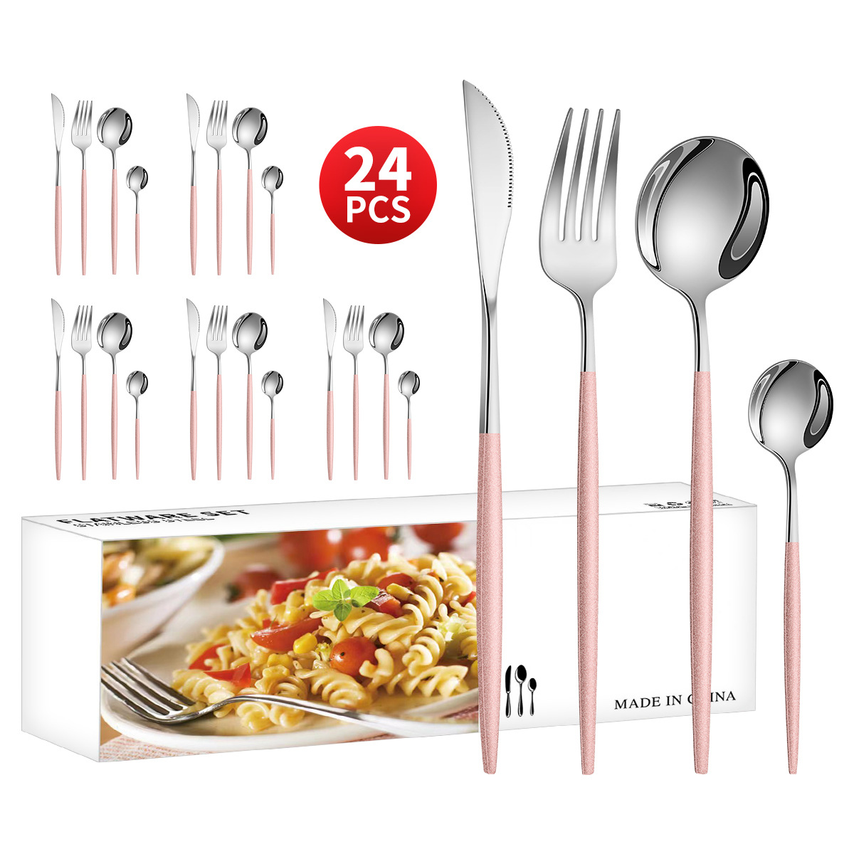 [화이트 박스] 실버+핑크 24종 세트