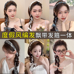 复古甜美风飘带发箍女2025新款高级感设计高颅顶头箍丝带发饰头饰