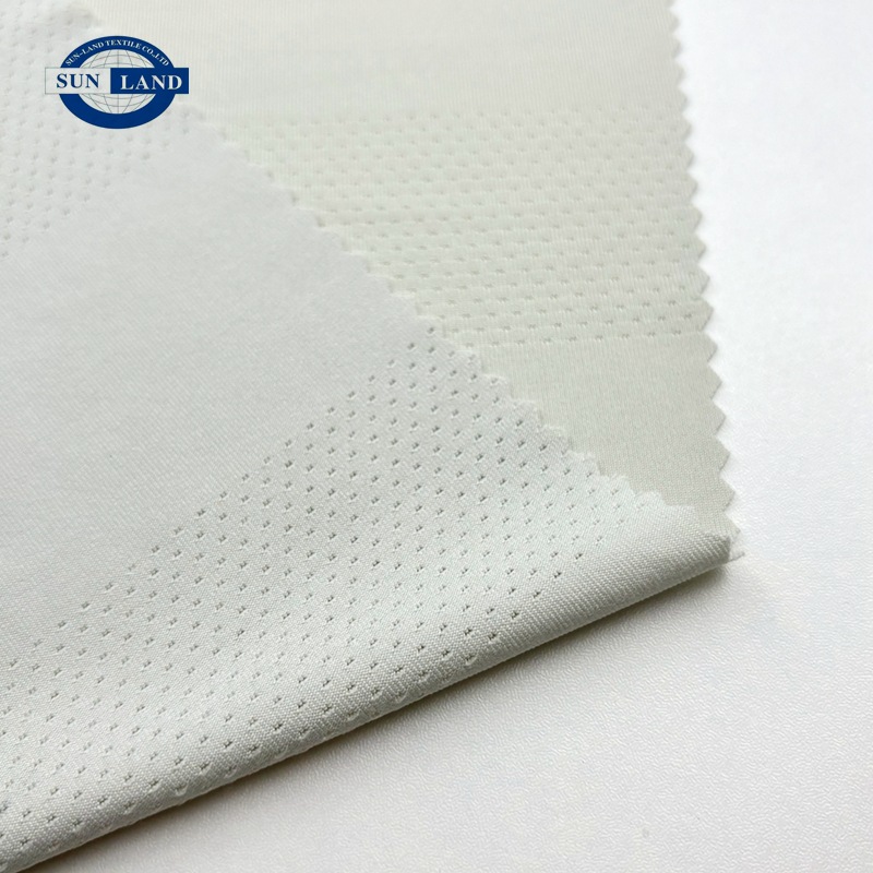 OEKO环保 速干防紫外横条网眼 吸湿速干提花网眼 coopass快干涤纶