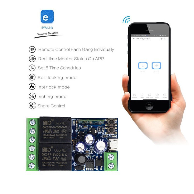 eWelink΢WiFiܿ ·ңͨ USB5V DC7V-48V