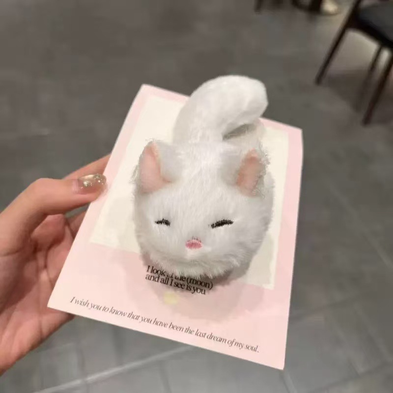 White little fox hairpin