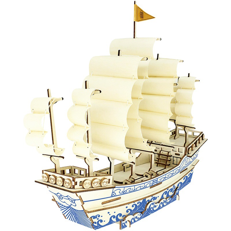 Fábrica al por mayor de madera 3DIY rompecabezas tridimensional de vela hecha a mano para niños modelo de vela regalo juguete actividad material