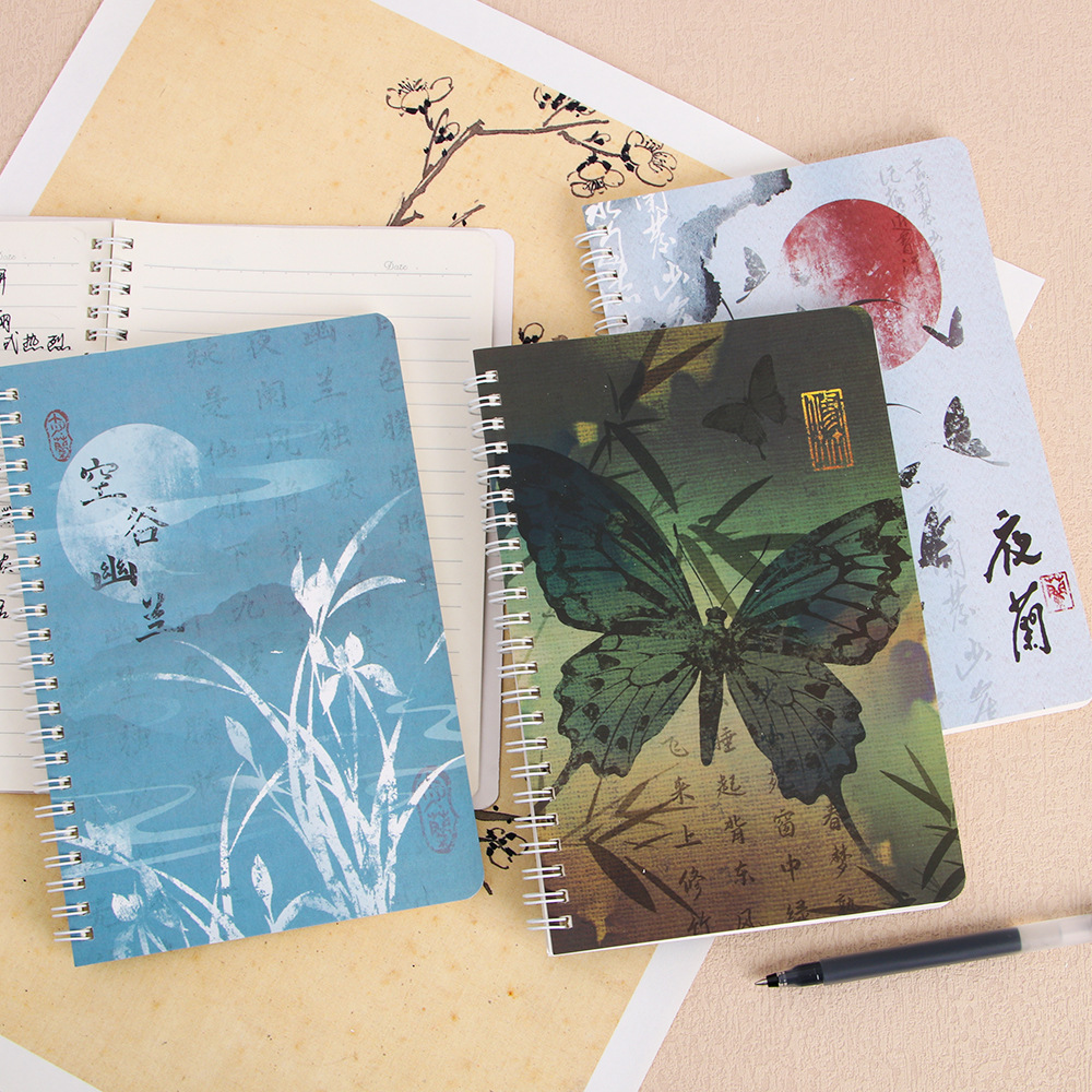 Cuaderno retro de alto valor para estudiantes A5 Cuaderno de estilo antiguo Cuaderno de hojas sueltas de línea horizontal engrosado Bloc de notas al por mayor