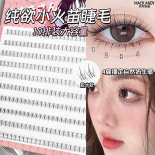 Lazy Large Capacity Transparent Fine Stem 10 Rows Double Pointed Small Flam Eyelash Natural Mother Born Single Cluster Segmented