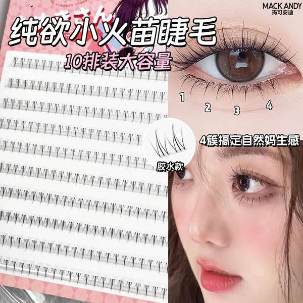 10 rows of small flames under eyelashes