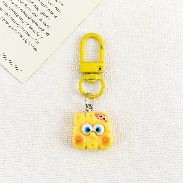 Cartoon cute keychain, sponge pleated skirt