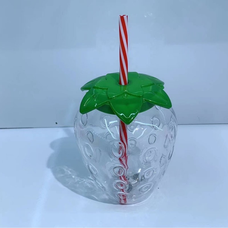 夏のインターネット有名人イチゴプラスチックストローカップ子供用かわいいミルクティーカップ高価値大容量ストローカップ卸売|undefined