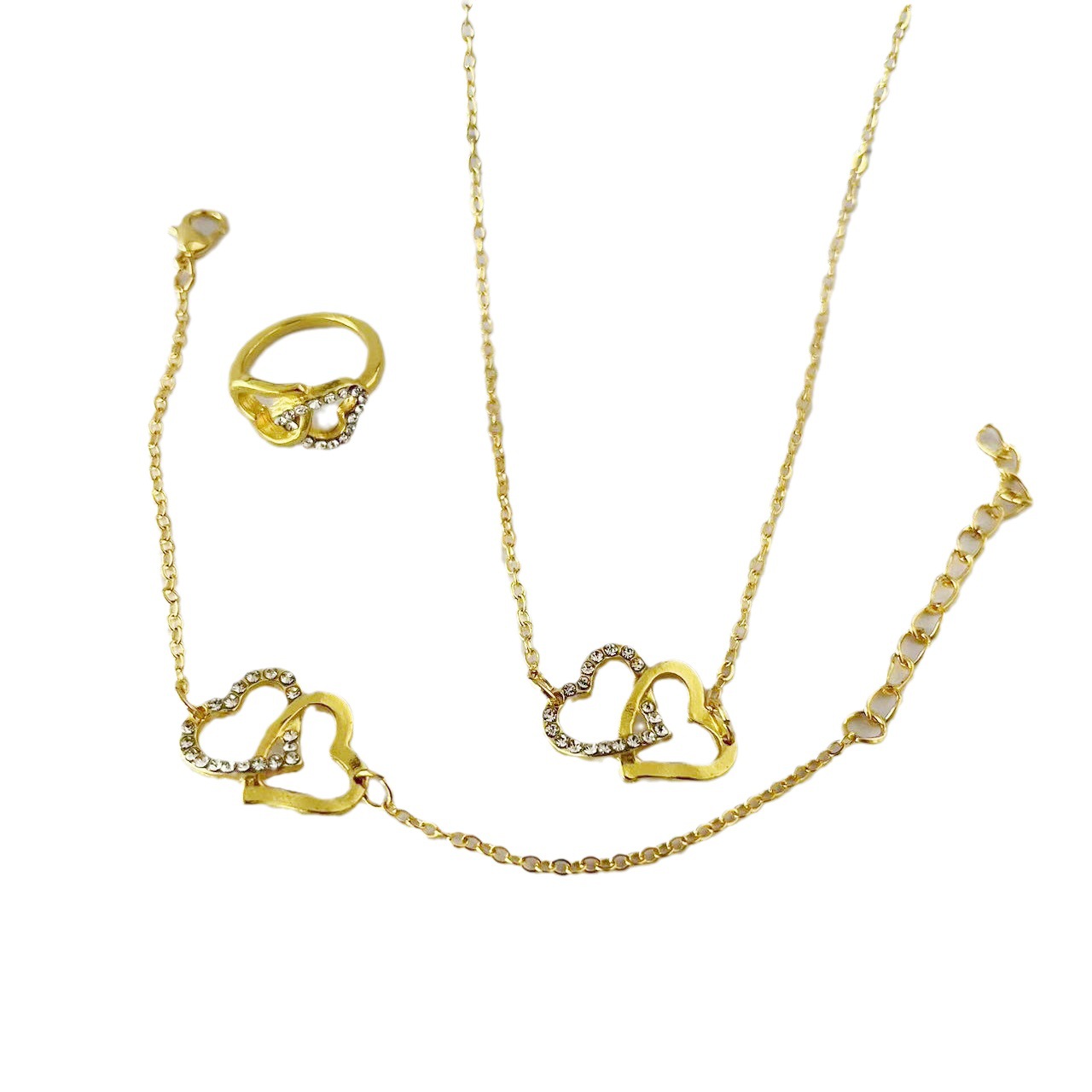 2023 nuevo reloj accesorios joyería europea y americana simple todo partido doble amor collar pulsera pendientes pulsera joyería