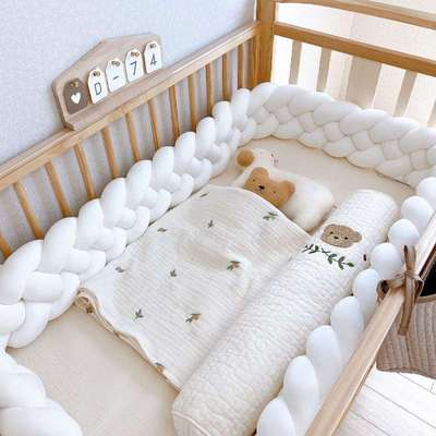 拼接床床圍嬰兒床麻花圍欄軟包防撞條兒床靠裝飾床上用品代銷