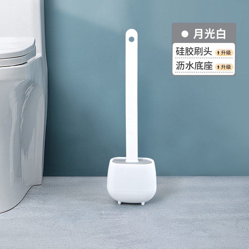 Cepillo de inodoro de silicona para el hogar cepillo de inodoro montado en la pared con asiento inferior sin ángulo muerto cepillo de inodoro cepillo de limpieza montado en la pared