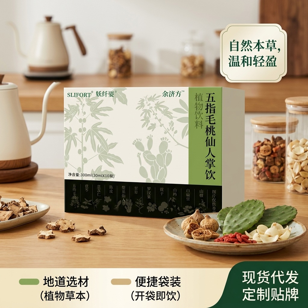 Five Leaf Fig Root Cactus Herbal Drink Ready to Drink Oral Beverage 300ml 10 Bottles overview