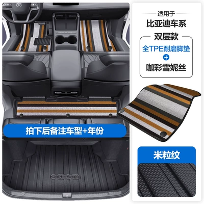 the Door Sills – Modelə uyğun ayaqaltı - please-leave-a-message-or-note-the-model-year-when-placing-an-order-rice-grain-pattern-tpe-door-sill-mat-coffee-color-snowiness-tpe-trunk-mat