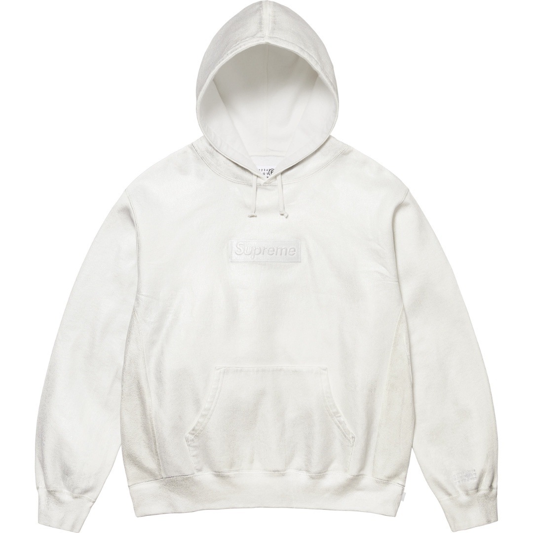Supreme MM6 Maison Margiela Foil Box Logo Hoodie White