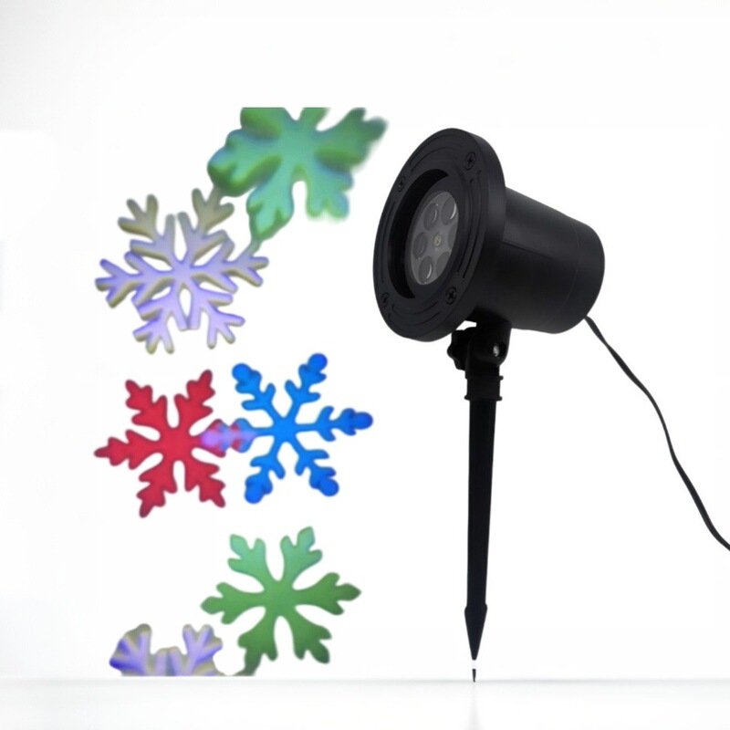 Customized Colorfulful Snowflake Projection Lamp Outdoor Waterproof Night Light Garden Floor Lamp Christmas Halloween Holiday Decorative Lamp