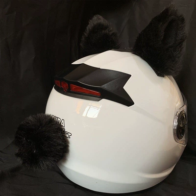 Accessory for Motorcycles, Electric, Motosiklet dəbilqələri - pure-black-cat-ears-tail