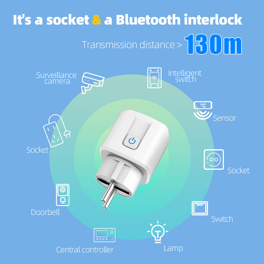 Graffiti Bluetooth mesh pasarela toma WiFi inteligente enchufe estándar europeo control remoto temporización voz inteligente