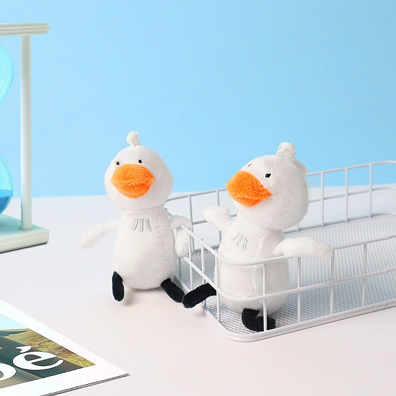 Интернет-знаменитость, маленькая белая утка, плюшевый брелок для рюкзака, подвеска для детского сада, подарок, кукла-утка, кукла