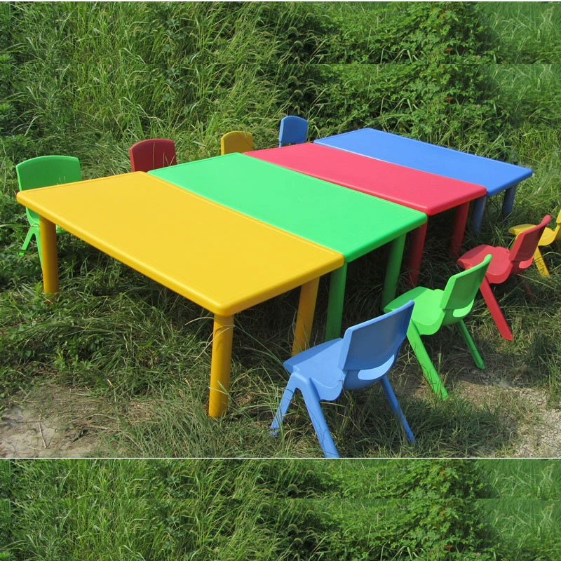 Подъемный детский пластиковый стол на шесть человек Детский стол и стул Прямоугольный стол Пластиковый стол и стул для детского сада Обучающий стол и стул