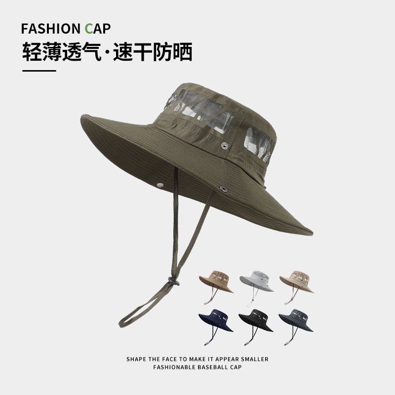 Summer Large-Brimmed Fisherman's Hat for Men, Breathable, Sun-Protective, Outdoor Fishing, Mountaineering, Adventure, Quick-Drying, Breathable Sun Hat Summer Large-Brimmed Fisherman's Hat for Men, Breathable, Sun-Protective, Outdoor Fishing, Mountaineering, Adventure, Quick-Drying, Breathable Sun Hat