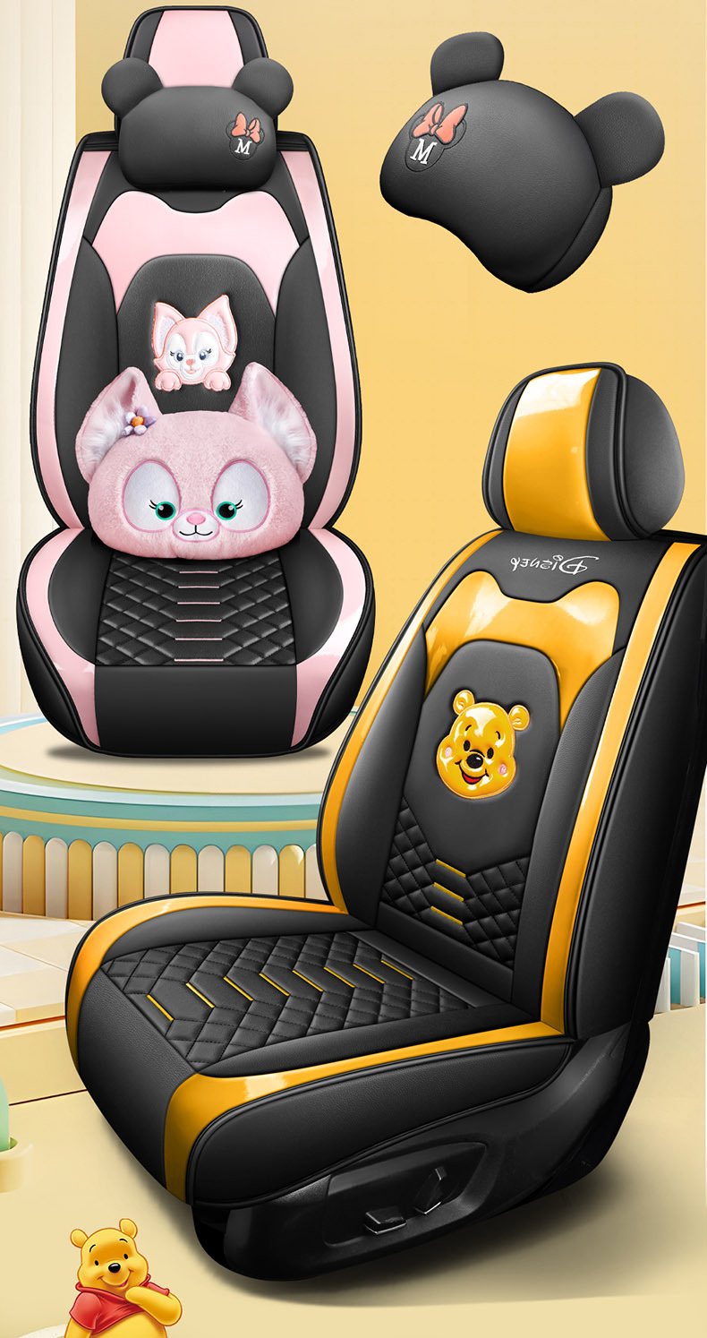 25-year-old new cartoon full-surrounded full-leather car seat cushion four seasons universal seat cover original factory generation cross-border wholesale