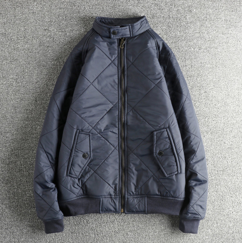 Reversible Diamond-Quilted Padded Warm Men's Bomber Jacket American Retro Trendy Youth Coat Reversible Diamond-Quilted Padded Warm Men's Bomber Jacket American Retro Trendy Youth Coat