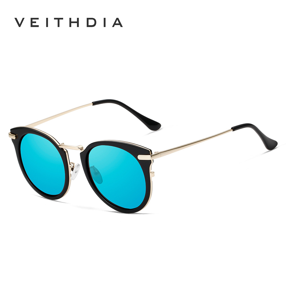 Moda de las mujeres ronda polarizada protección UV TR90 doble círculo ojo gato Gafas Sol 2022 nuevo en stock 3064