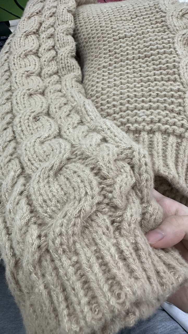Damen Strickpullover Mit Rundhalsausschnitt Und Trompetenärmeln_voghion.com